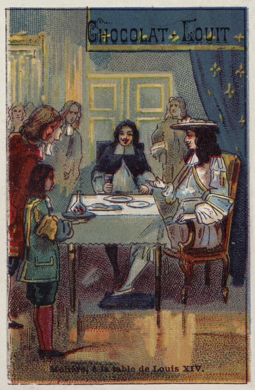 Moliere ved bordet til Ludvig XIV av French School