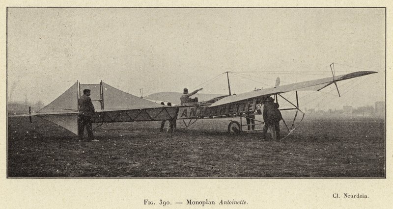 Monoplan Antoinette (gravering) av French School