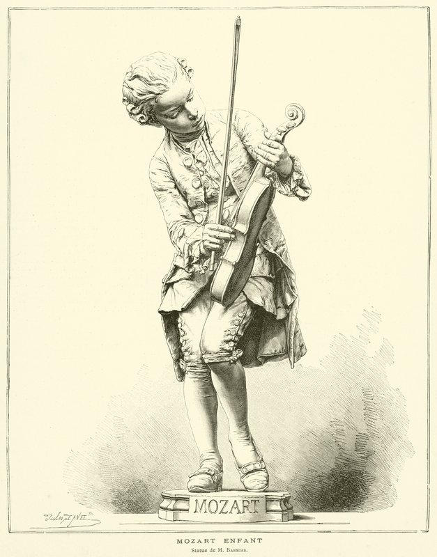 Mozart-barn, Statue av M Barrias (gravering) av French School