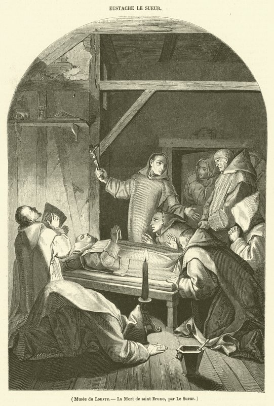 Louvre-museet, The Death of Saint Bruno (gravering) av French School