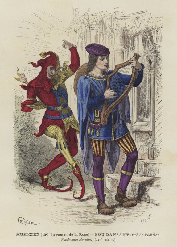 Musiker og dansetol, 1300-tallet av French School