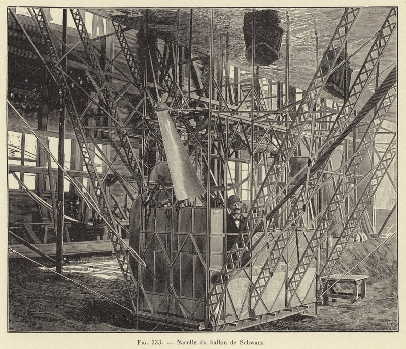 Nacelle du Ballon de Schwarz (gravering) av French School