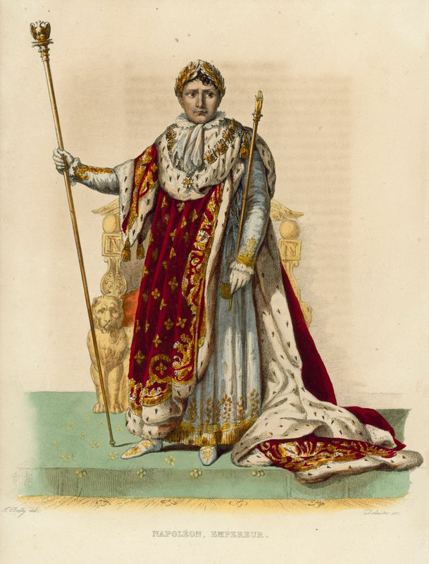 Napoleon Bonaparte (farget gravering) av French School