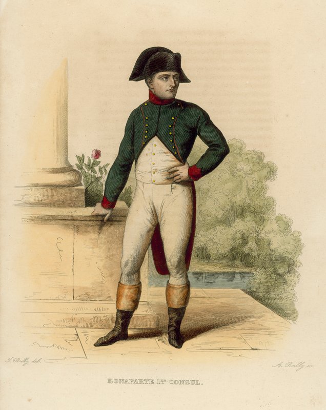 Napoleon Bonaparte (farget gravering) av French School