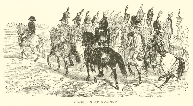 Napoleon ved Bayonne (gravering) av French School
