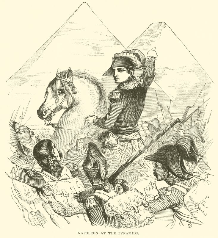 Napoleon ved pyramidene (gravering) av French School