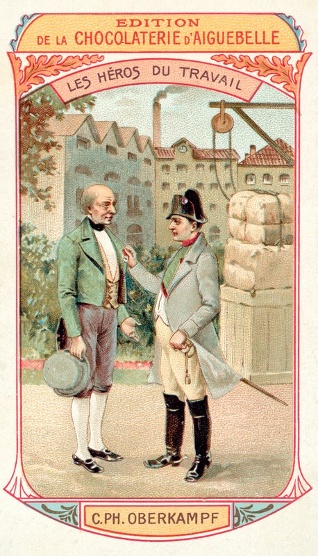 Napoleon tildeler Legion dHonneur til den franske industrimannen Christophe-Philippe Oberkampf, 1806 av French School