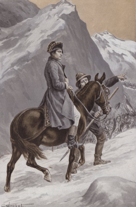 Napoleon krysser Alpene av French School