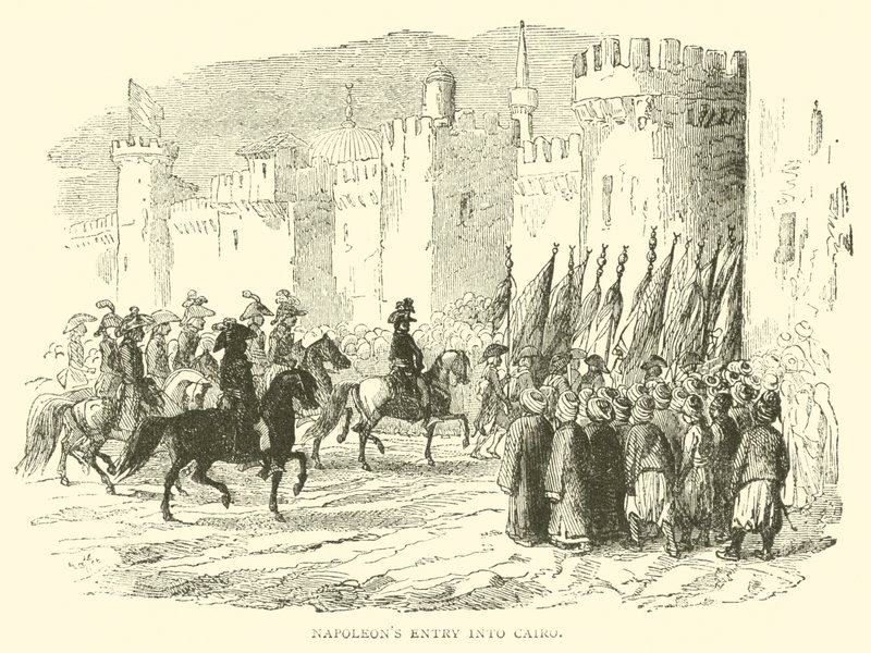 Napoleons inntog i Kairo (gravering) av French School