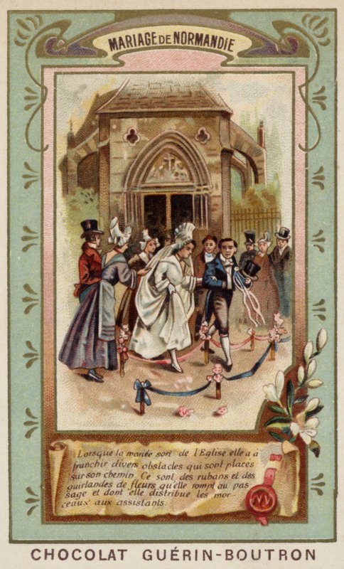 Normandie bryllup (chromolitho) av French School