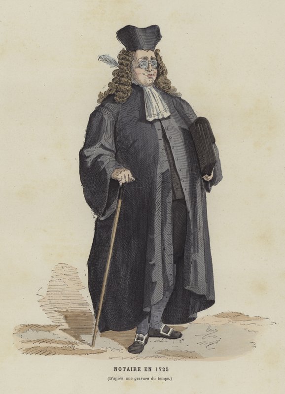 Notarius, 1725 av French School