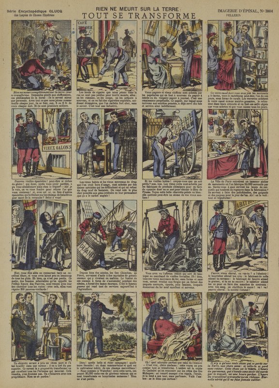 Ingenting på jorden dør. Alt er forvandlet (farge litho) av French School
