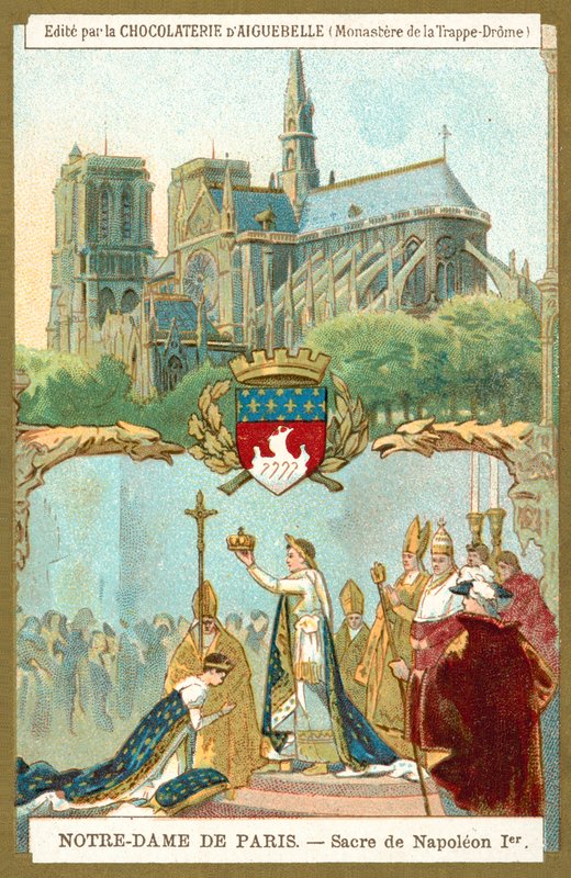 Notre Dame de Paris, og kroningen av Napoleon I som keiser av Frankrike av French School