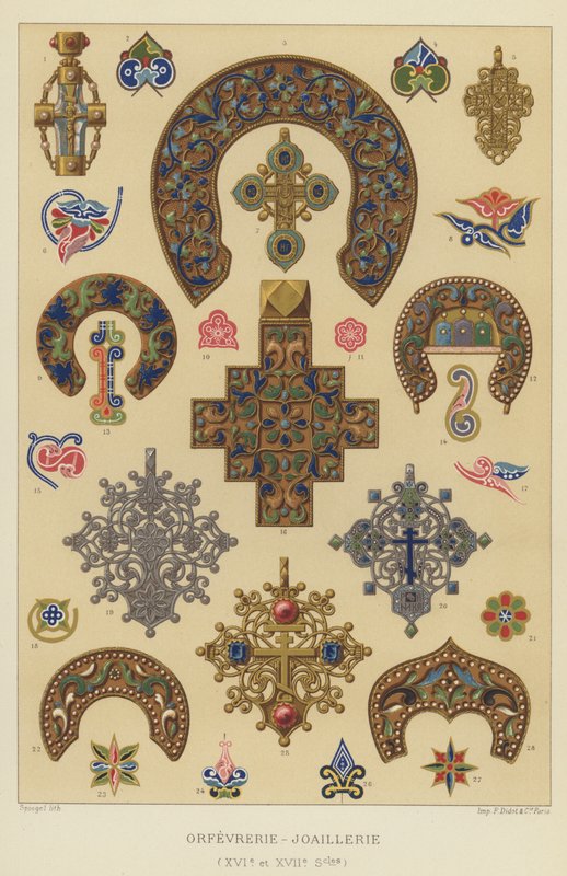 Sølvsmed-smykker (1500- og 1600-tallet) (chromolitho) av French School