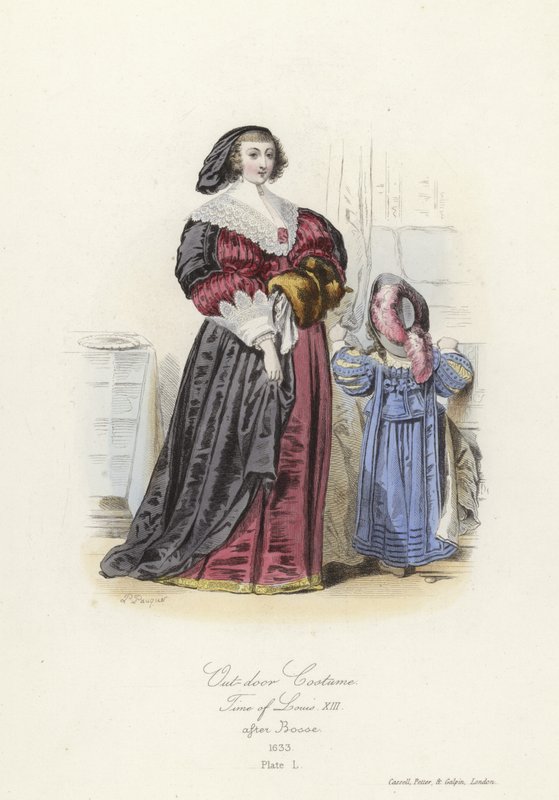 Utedrakt fra tiden til Louis XIII av Frankrike av French School