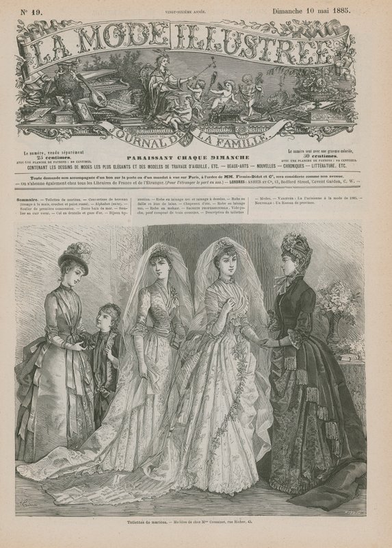 Side fra La Mode Illustree, 1885 av French School