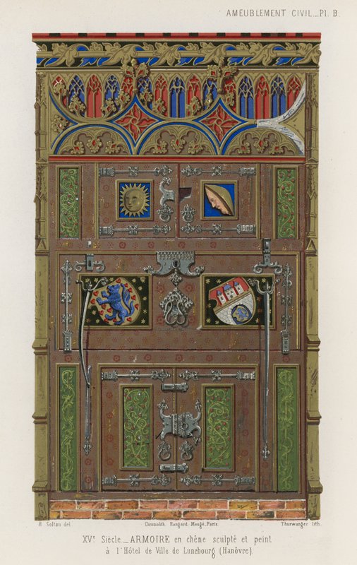 Malt eikegarderobe i rådhuset i Luneburg av French School