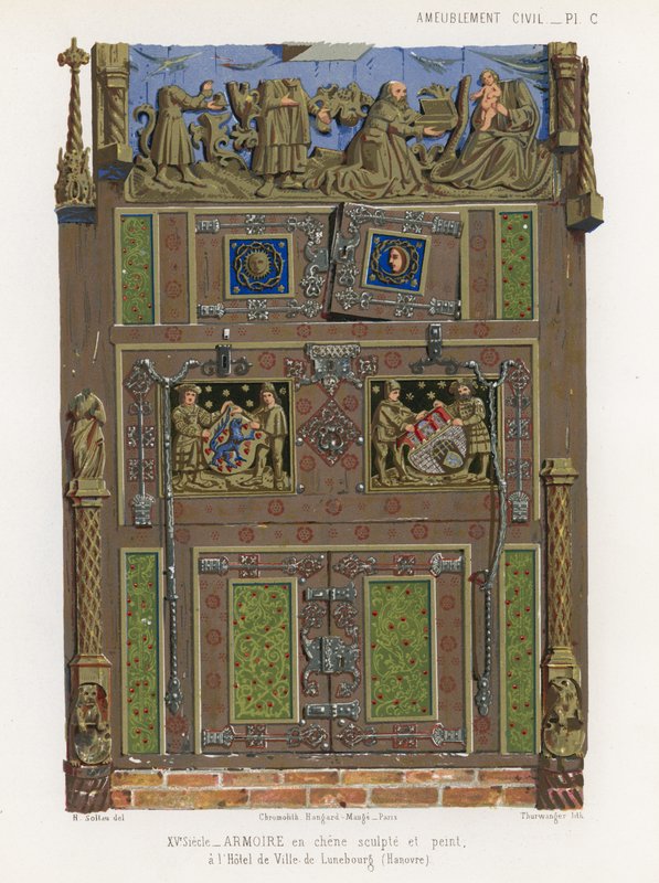 Malt eikegarderobe i rådhuset i Luneburg av French School
