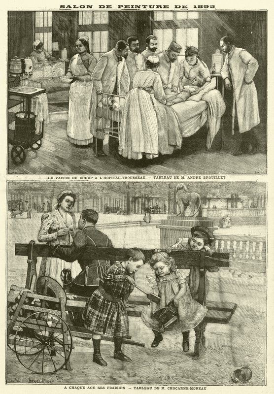 Malerier utstilt på Paris-salongen i 1895 (gravering) av French School
