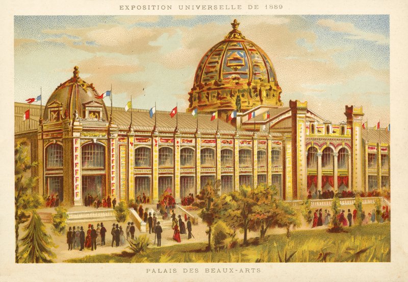 Palace of Fine Arts, universell utstilling 1889, Paris av French School