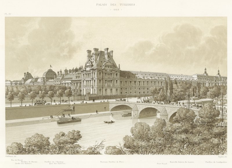 Tuileries-palasset, 1869 av French School