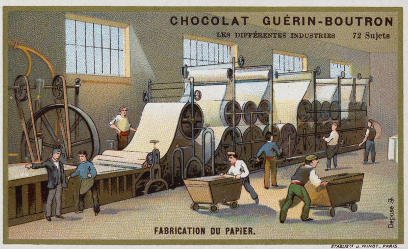 Papirproduksjon (chromolitho) av French School