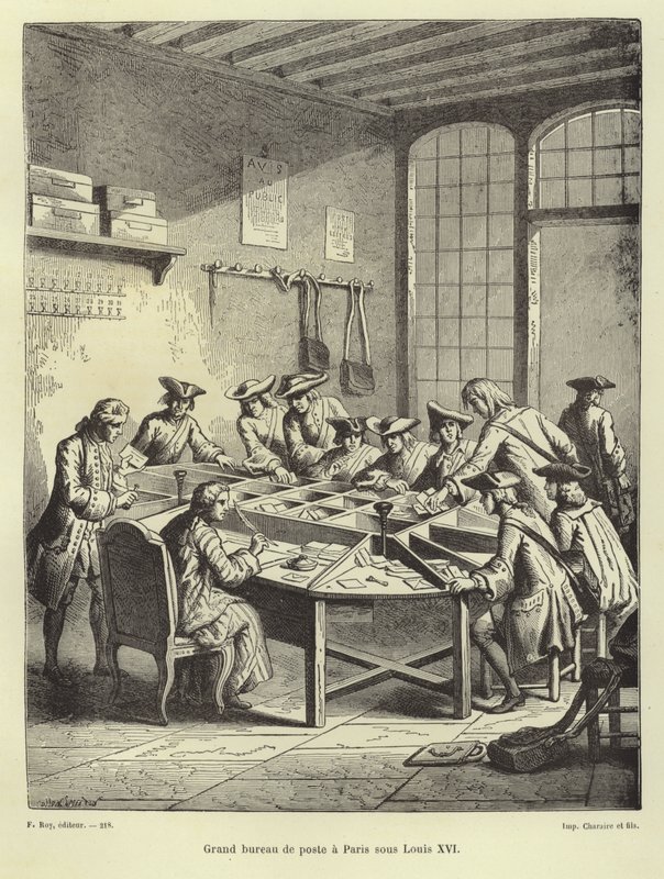 Paris postkontor under Louis XVI av French School