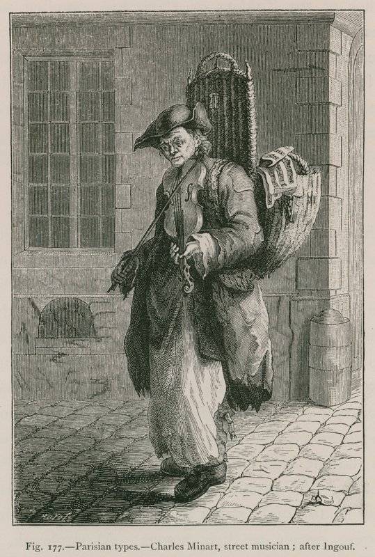 Parisian Types, Charles Minart, Street Musician; etter Ingouf av French School