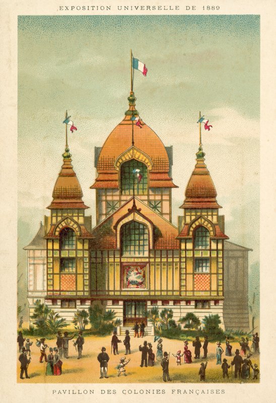 Paviljongen for de franske koloniene, Exposition Universelle 1889, Paris av French School