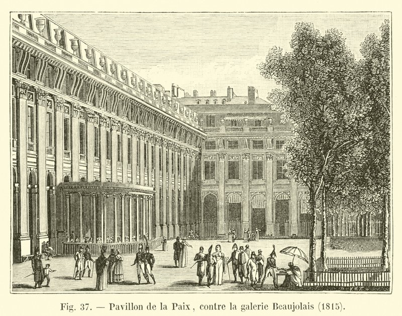 Pavillon de la Paix, mot Beaujolais-galleriet, 1815 av French School
