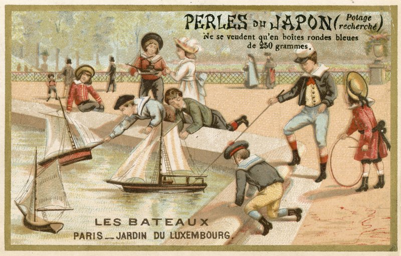 Japanske perler handelskort av French School