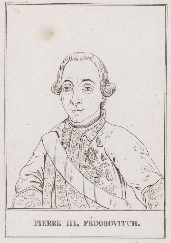 Peter III, tsar av Russland (gravering) av French School