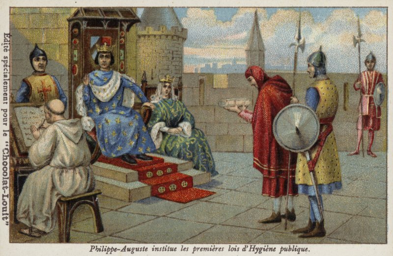 Philip Augustus, konge av Frankrike, etablerte de første lovene knyttet til offentlig hygiene av French School