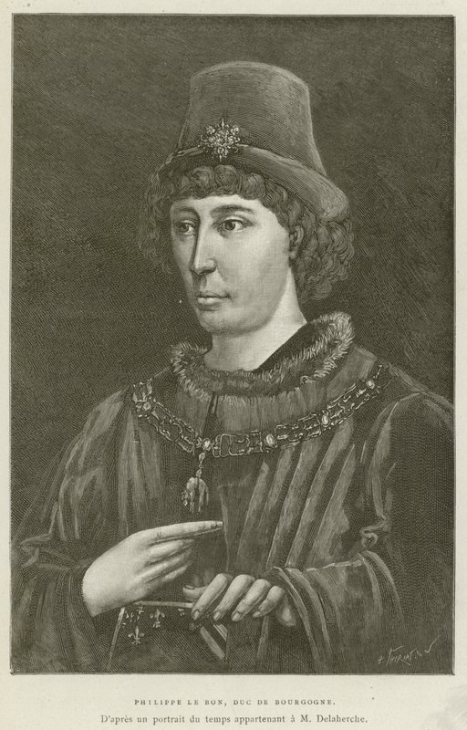 Philippe Le Bon, hertug av Burgund (gravering) av French School