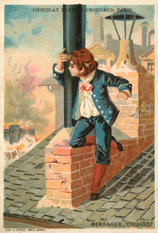 Pierre-Jean de Beranger , fransk poet og låtskriver (chromolitho) av French School