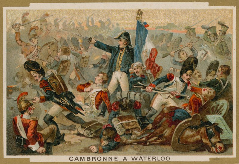 Pierre Cambronne, fransk general, i slaget ved Waterloo, 1815 av French School