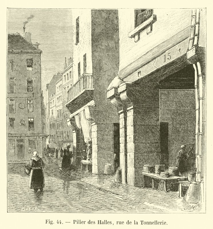 Pilar of Les Halles, rue de la Tonnellerie av French School