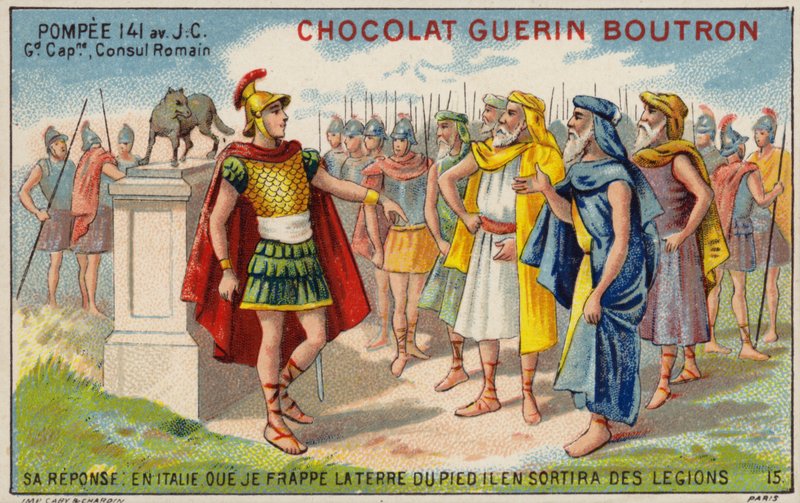 Pompeius den store, romersk general og konsul (chromolitho) av French School