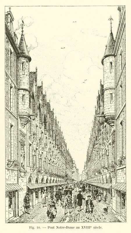 Notre-Dame-broen på 1700-tallet av French School