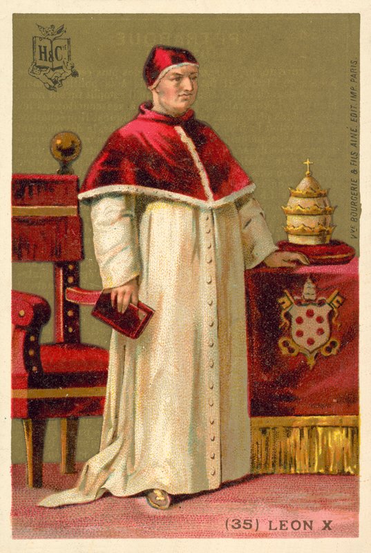 Pave Leo X (chromolitho) av French School