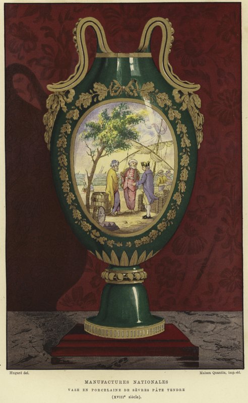 Porselensvase fra Manufacture nationale de Sevres, Frankrike av French School
