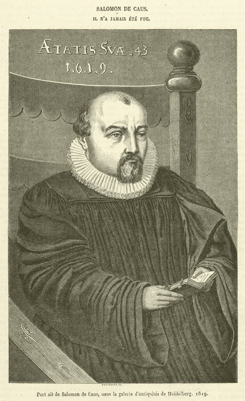 Portrett av Salomon de Caus, i Heidelberg Antiquities Gallery av French School