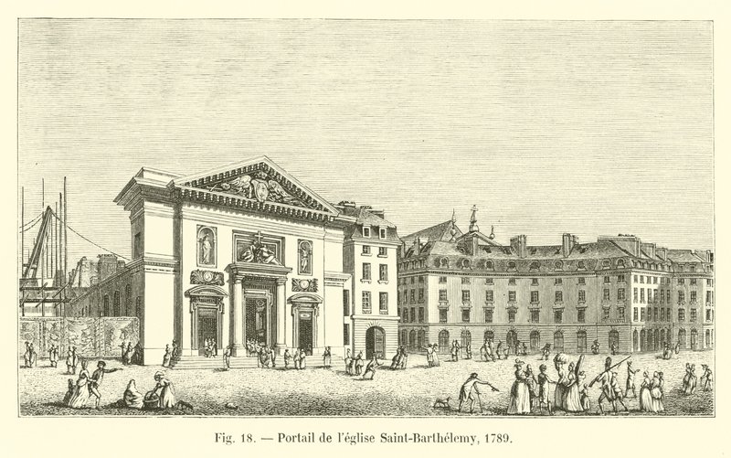Portalen til Saint-Barthelemy-kirken, 1789 av French School