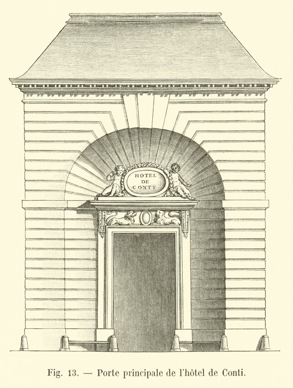 Hoveddøren til Hotel de Conti av French School