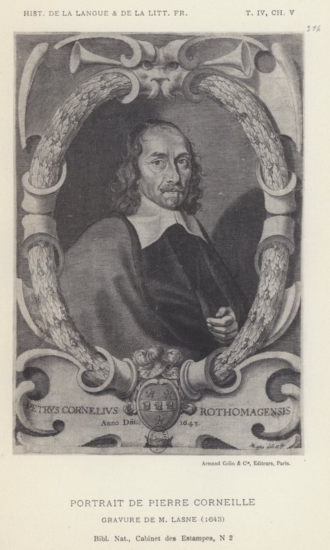 Portrett av Pierre Corneille (litho) av French School