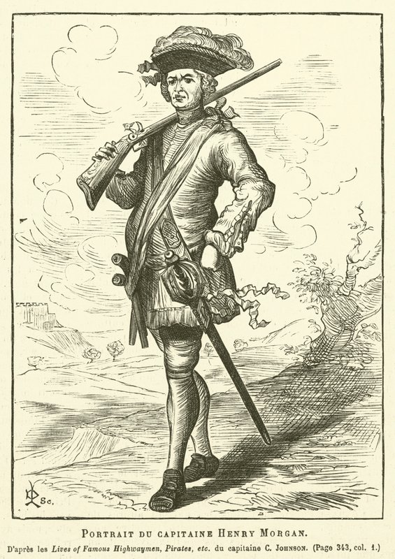 Portrett av kaptein Henry Morgan (gravering) av French School