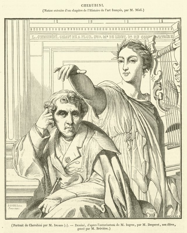 Portrett av Cherubini av French School