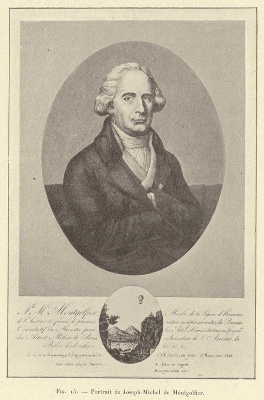 Portrett av Joseph-Michel de Montgolfier (gravering) av French School