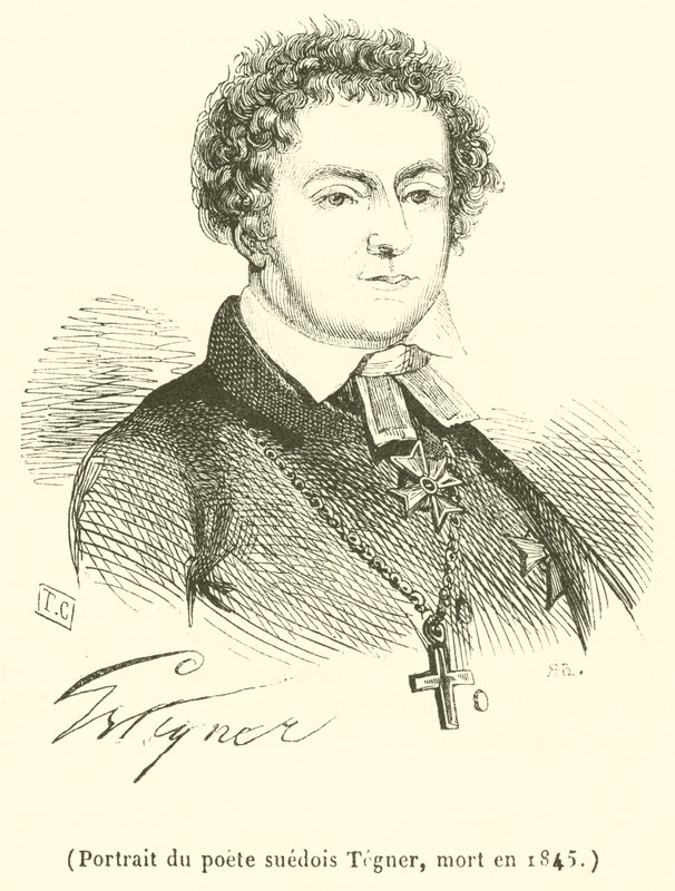 Portrett av den svenske poeten Tegner, som døde i 1845 av French School