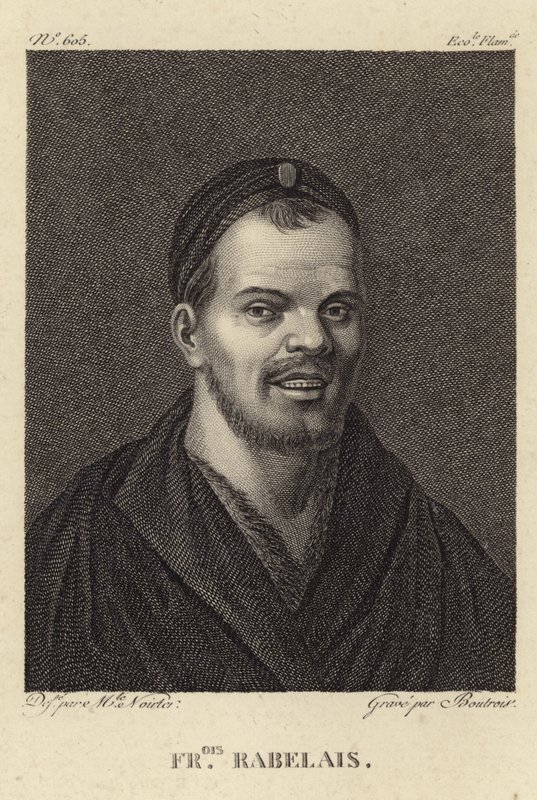 Portrett av Francois Rabelais av French School